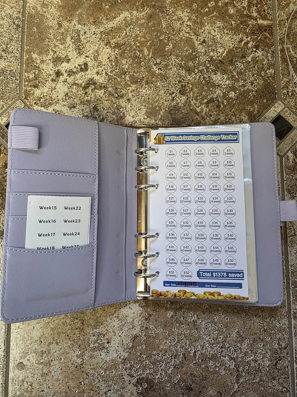 52 Week Savings Challenge Lilac Planner A6 Binder BRAND NEW